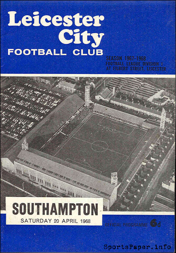 English Football Program: Leicester City vs. Southampton (April 20, 1968)