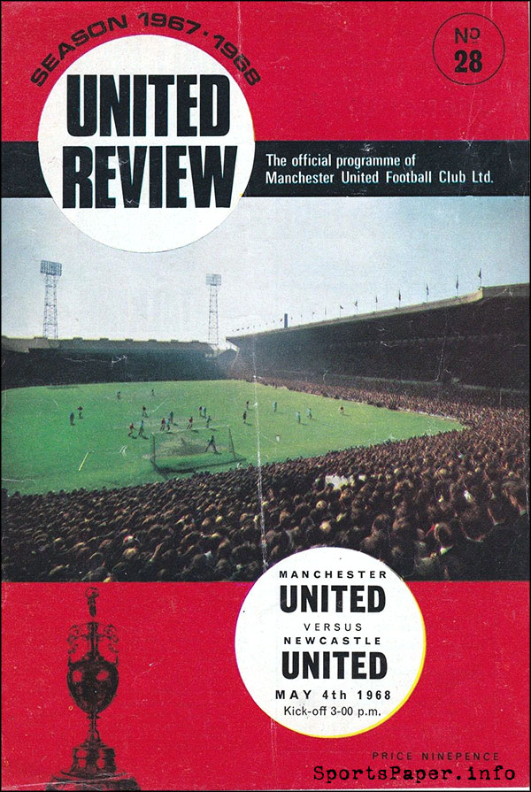 English Football Program: Manchester United vs. Newcastle United (May 4, 1968)