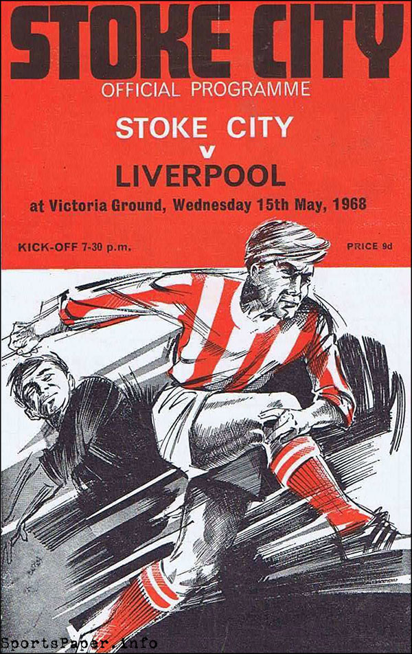 English Football Program: Stoke City vs. Liverpool (May 15, 1968)