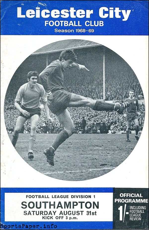 English Football Program: Leicester City vs. Southampton (August 31, 1968)