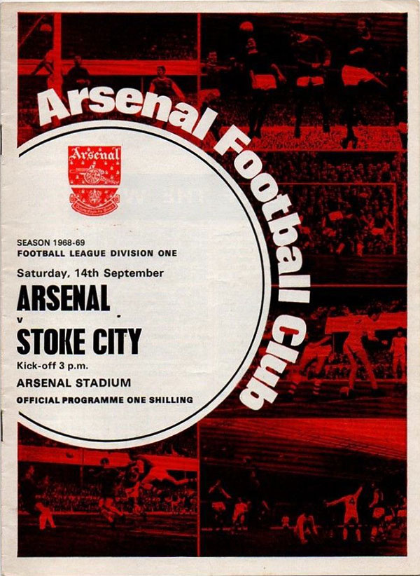 English Football Program: Arsenal vs. Stoke City (September 14, 1968)