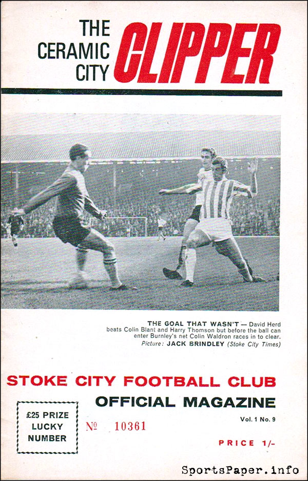 English Football Program: Stoke City vs. Chelsea (October 26, 1968)
