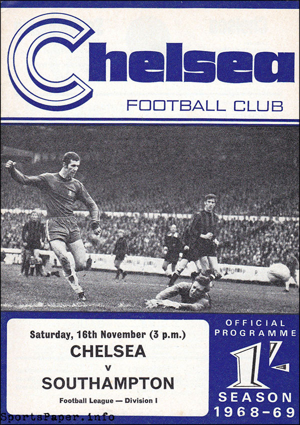 English Football Program: Chelsea vs. Southampton (November 16, 1968)