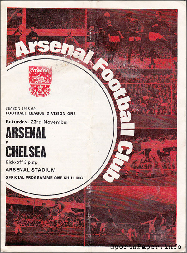 English Football Program: Arsenal vs. Chelsea (November 23, 1968)
