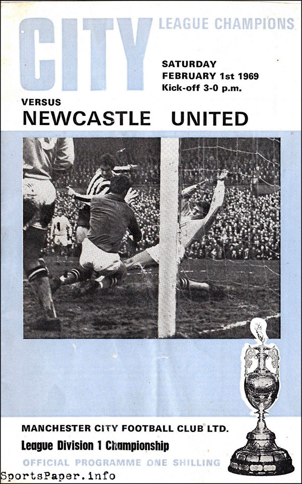 English Football Program: Manchester City vs. Newcastle United (February 1, 1969)