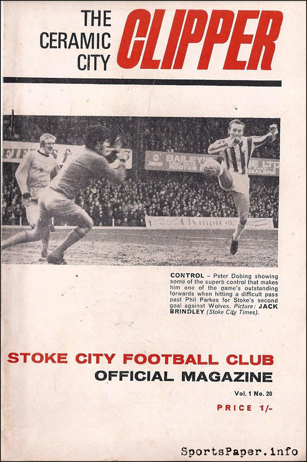English Football Program: Stoke City vs. Liverpool (April 7, 1969)