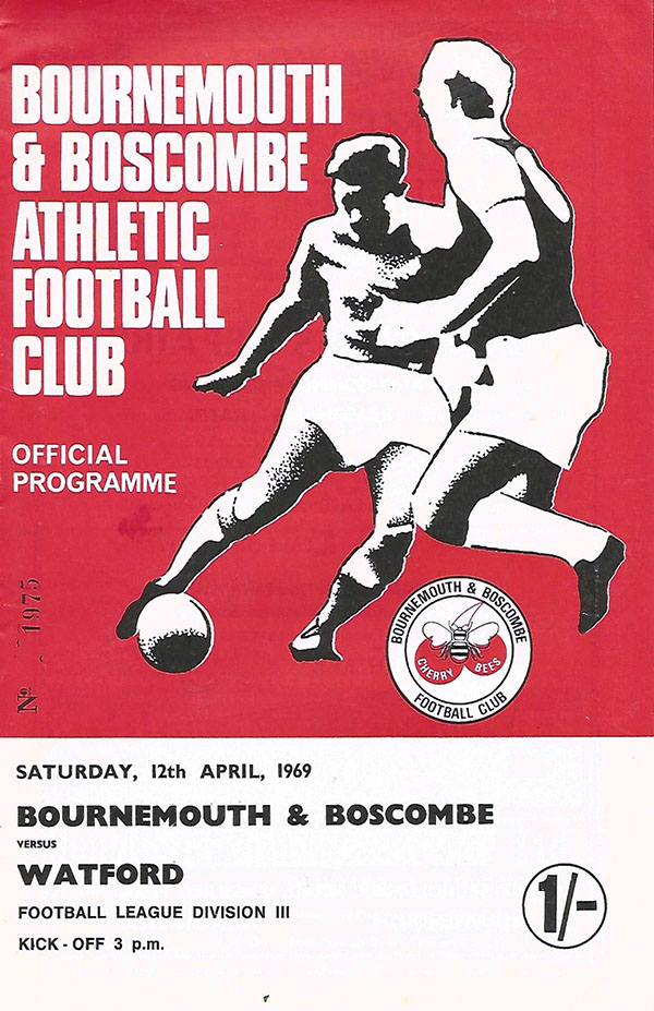 English Football Program: Bournemouth & Boscombe Athletic vs. Watford (April 12, 1969)