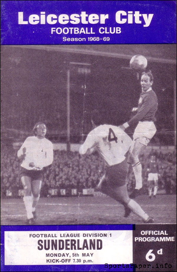 English Football Program: Leicester City vs. Sunderland (May 5, 1969)