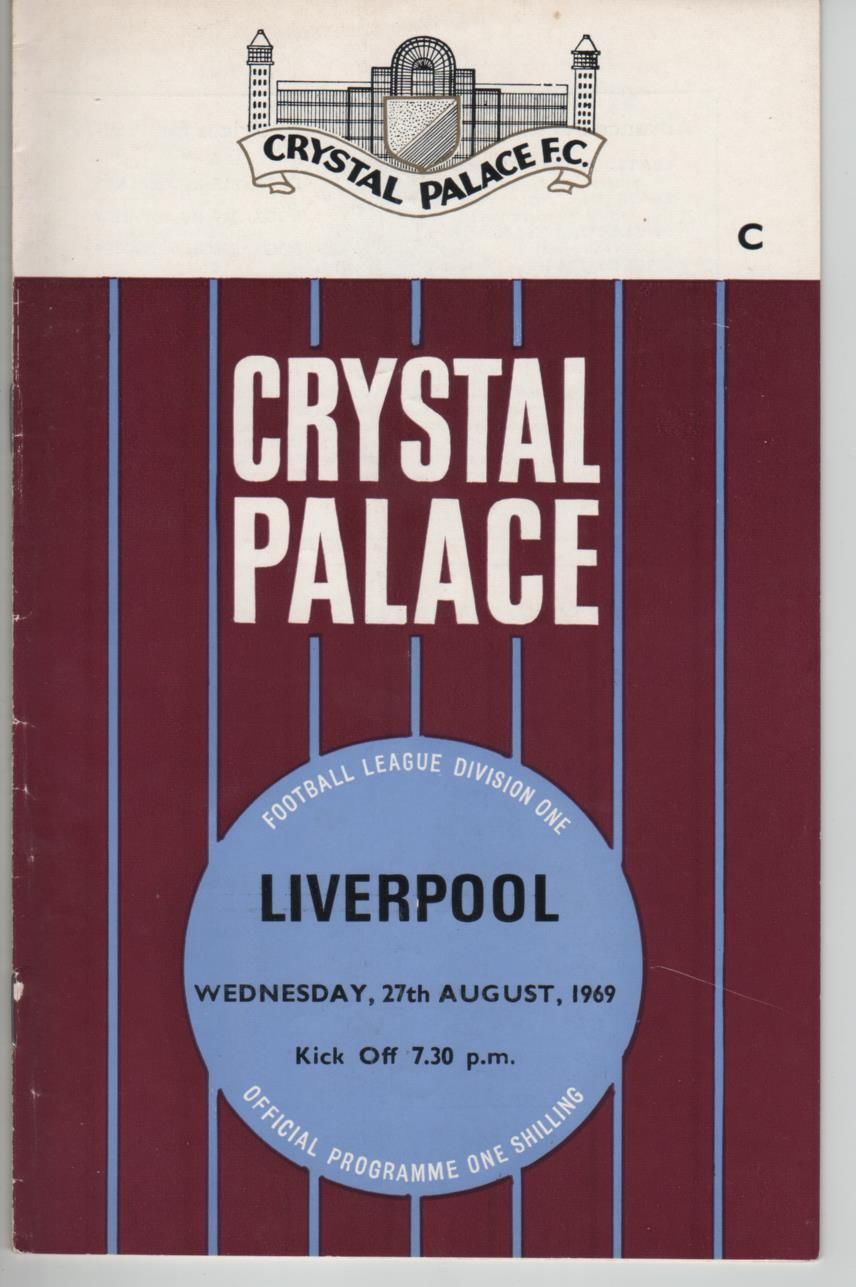 English Football Program: Crystal Palace vs. Liverpool (August 27, 1969)