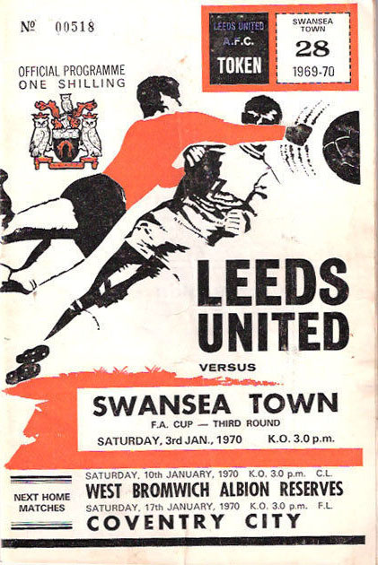 English Football Program: Leeds United vs. Swansea Town (January 3, 1970)