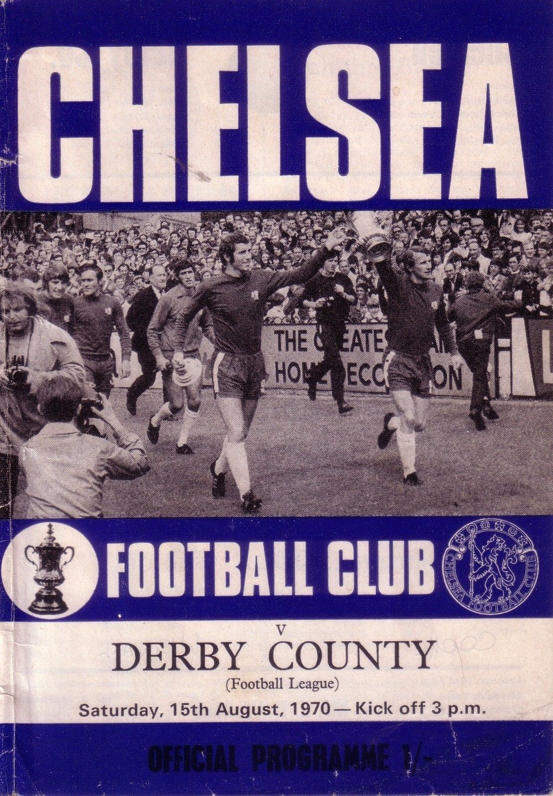 English Football Program: Chelsea vs. Derby County (August 15, 1970)