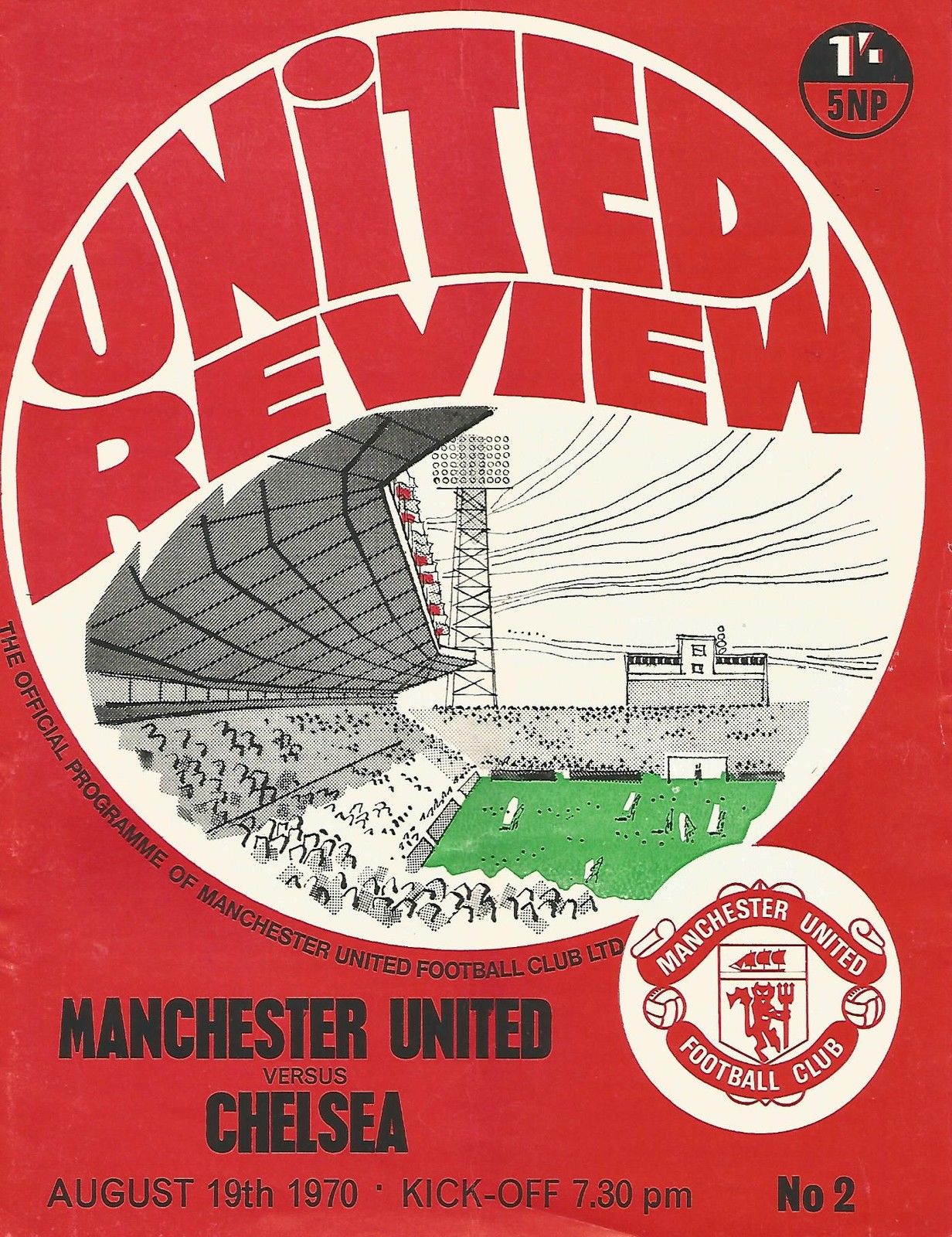 English Football Program: Manchester United vs. Chelsea (August 19, 1970)
