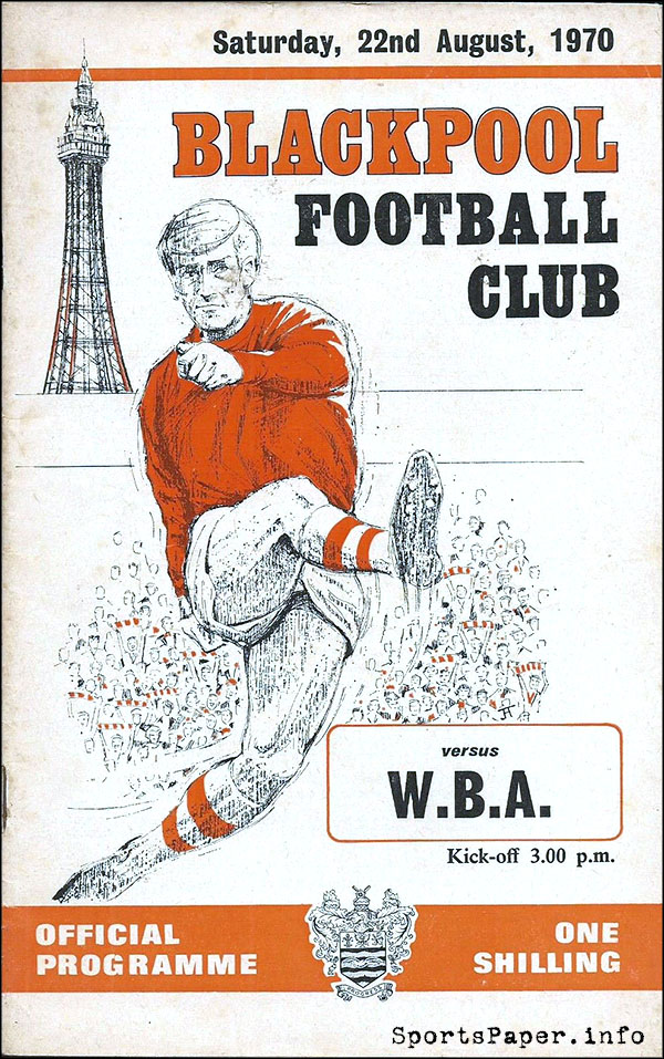 English Football Program: Blackpool vs. West Bromwich Albion (August 22, 1970)