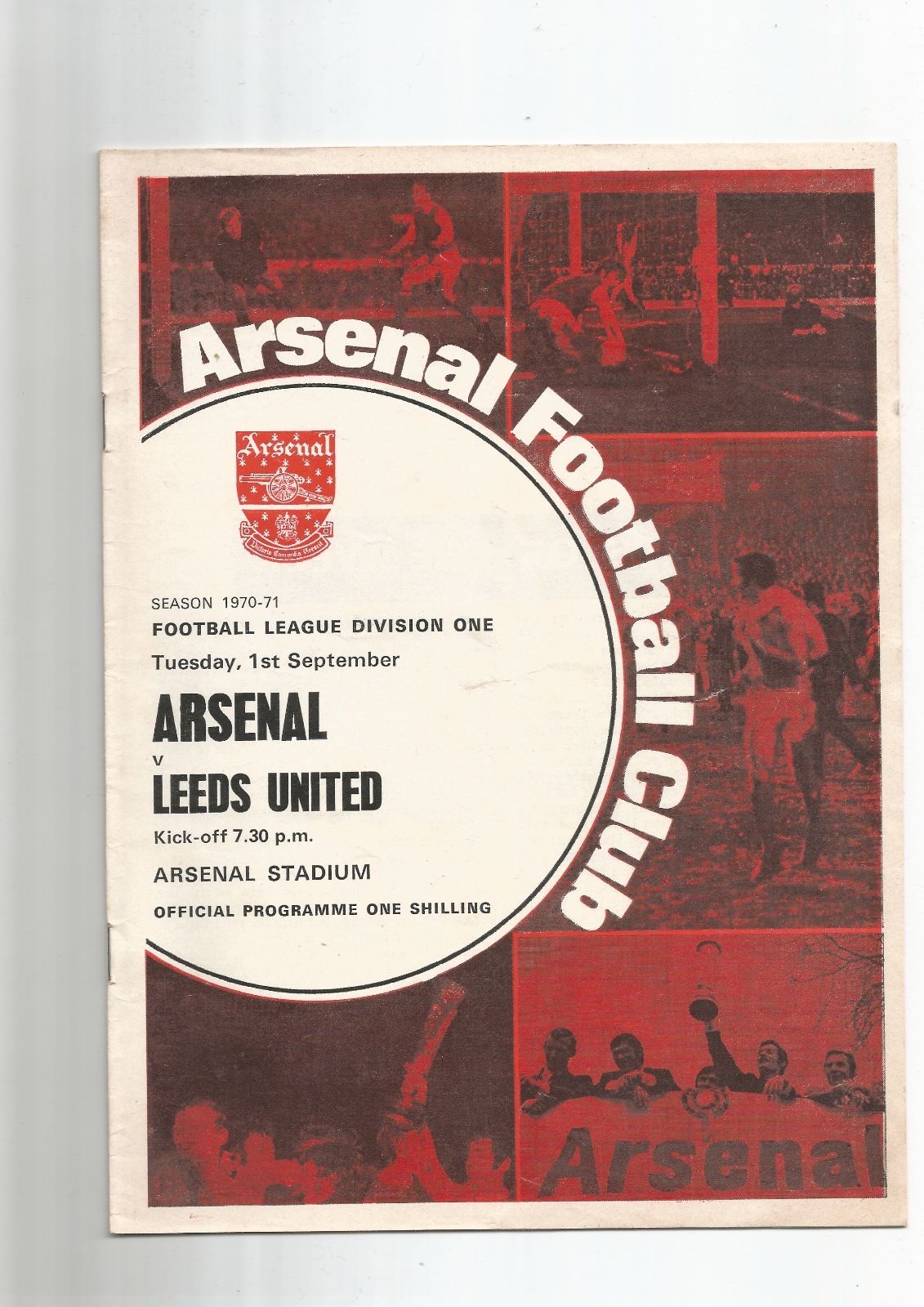 English Football Program: Arsenal vs. Leeds United (September 1, 1970)