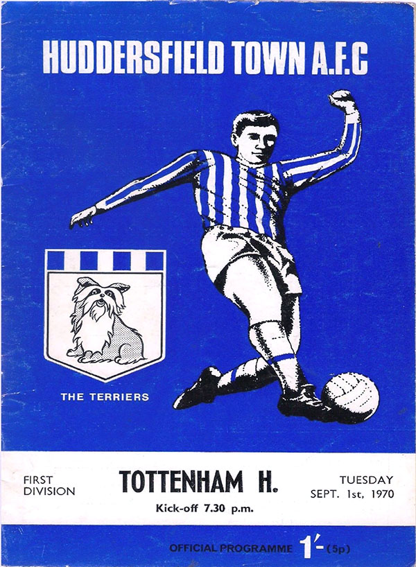 English Football Program: Huddersfield Town vs. Tottenham Hotspur (September 1, 1970)