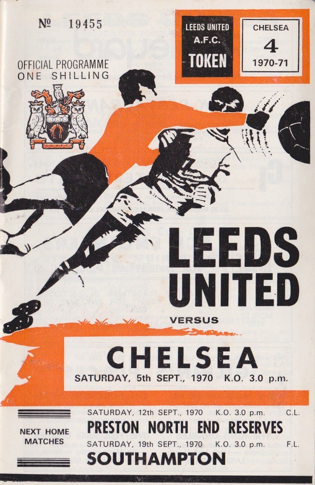 English Football Program: Leeds United vs. Chelsea (September 5, 1970)