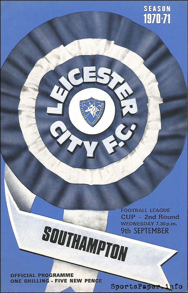 English Football Program: Leicester City vs. Southampton (September 9, 1970)