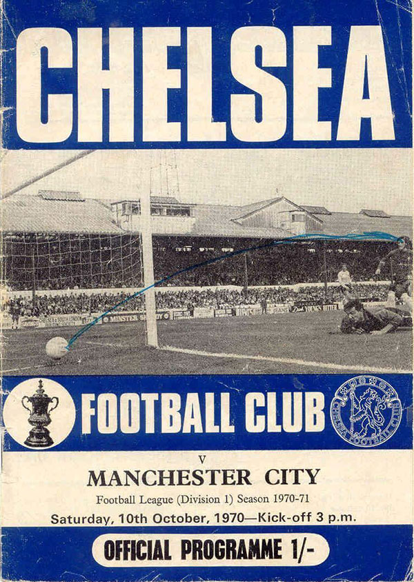 English Football Program: Chelsea vs. Manchester City (October 10, 1970)