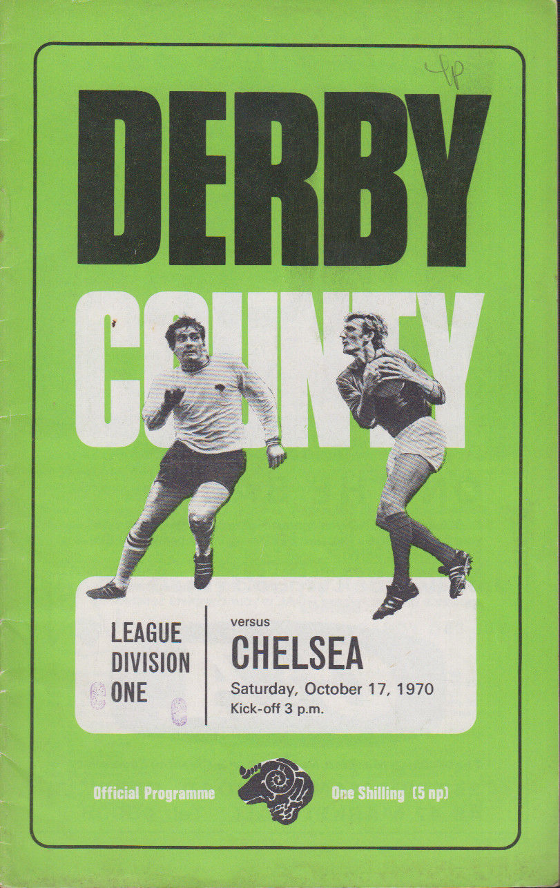 English Football Program: Derby County vs. Chelsea (October 17, 1970)