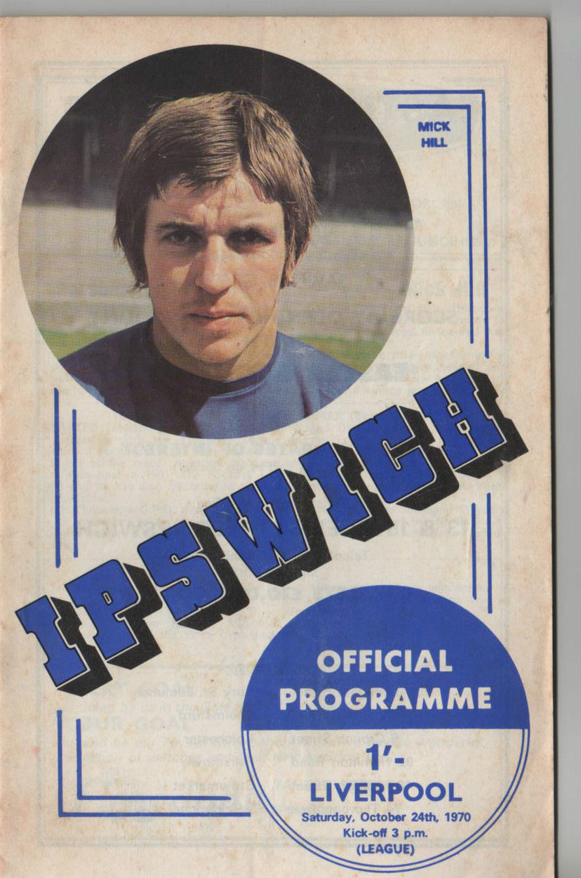 English Football Program: Ipswich Town vs. Liverpool (October 24, 1970)