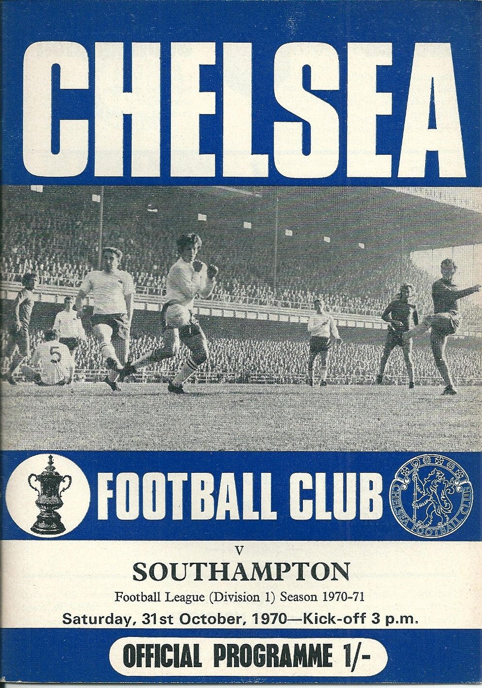 English Football Program: Chelsea vs. Southampton (October 31, 1970)