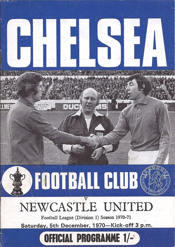 English Football Program: Chelsea vs. Newcastle United (December 5, 1970)