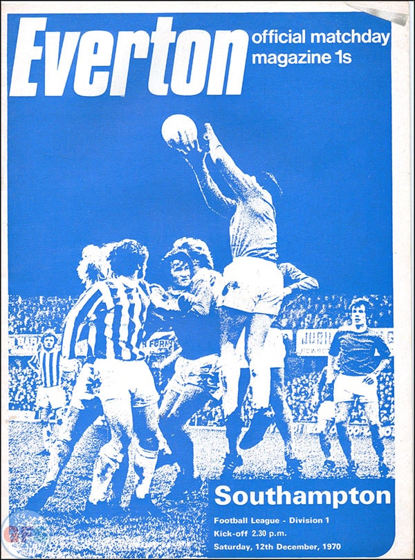 English Football Program: Everton vs. Southampton (December 12, 1970)