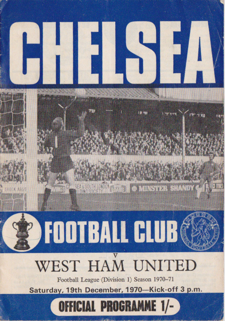 English Football Program: Chelsea vs. West Ham United (December 19, 1970)