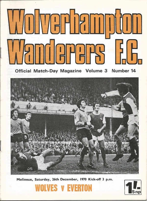 English Football Program: Wolverhampton Wanderers vs. Everton (December 26, 1970)