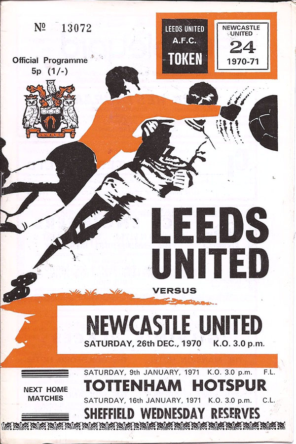 English Football Program: Leeds United vs. Newcastle United (December 26, 1970)