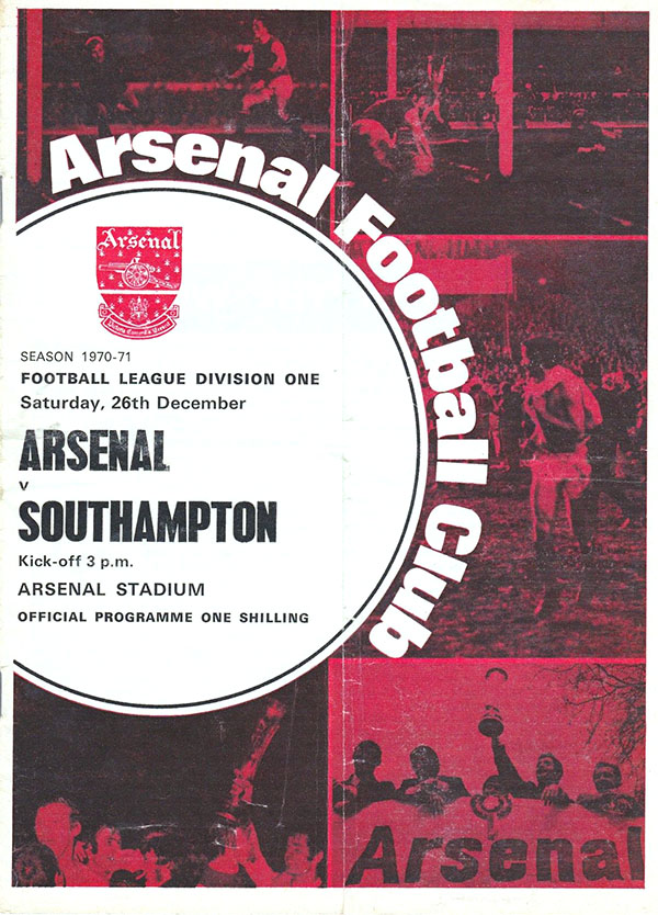 English Football Program: Arsenal vs. Southampton (December 26, 1970)