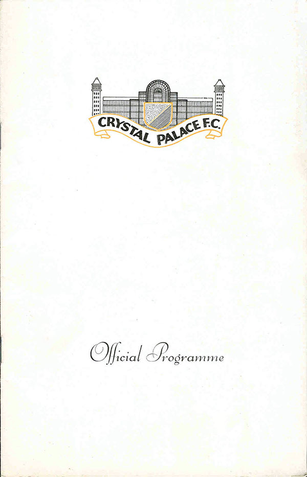 English Football Program: Crystal Palace Home Program
