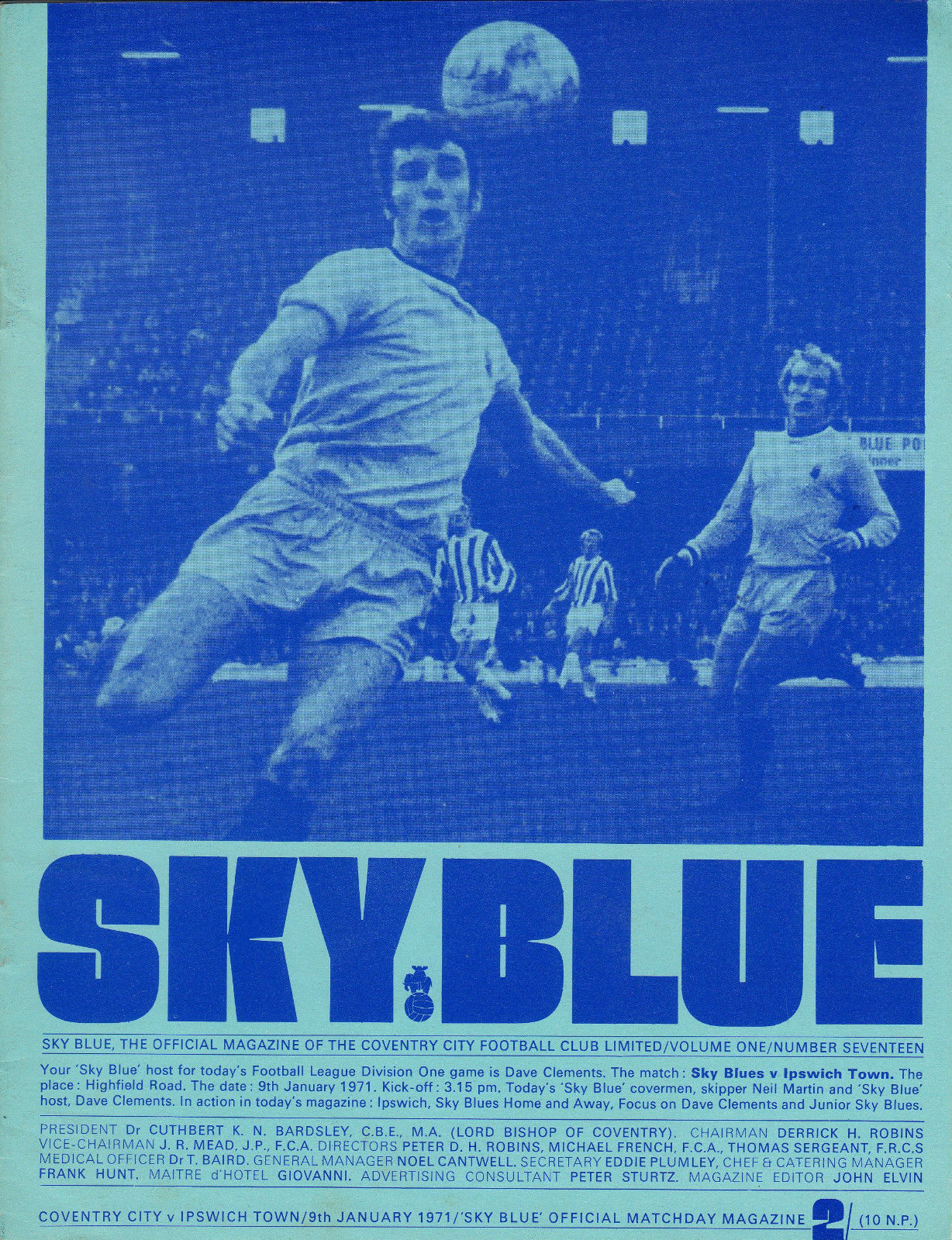 English Football Program: Coventry City vs. Ipswich Town (January 9, 1971)