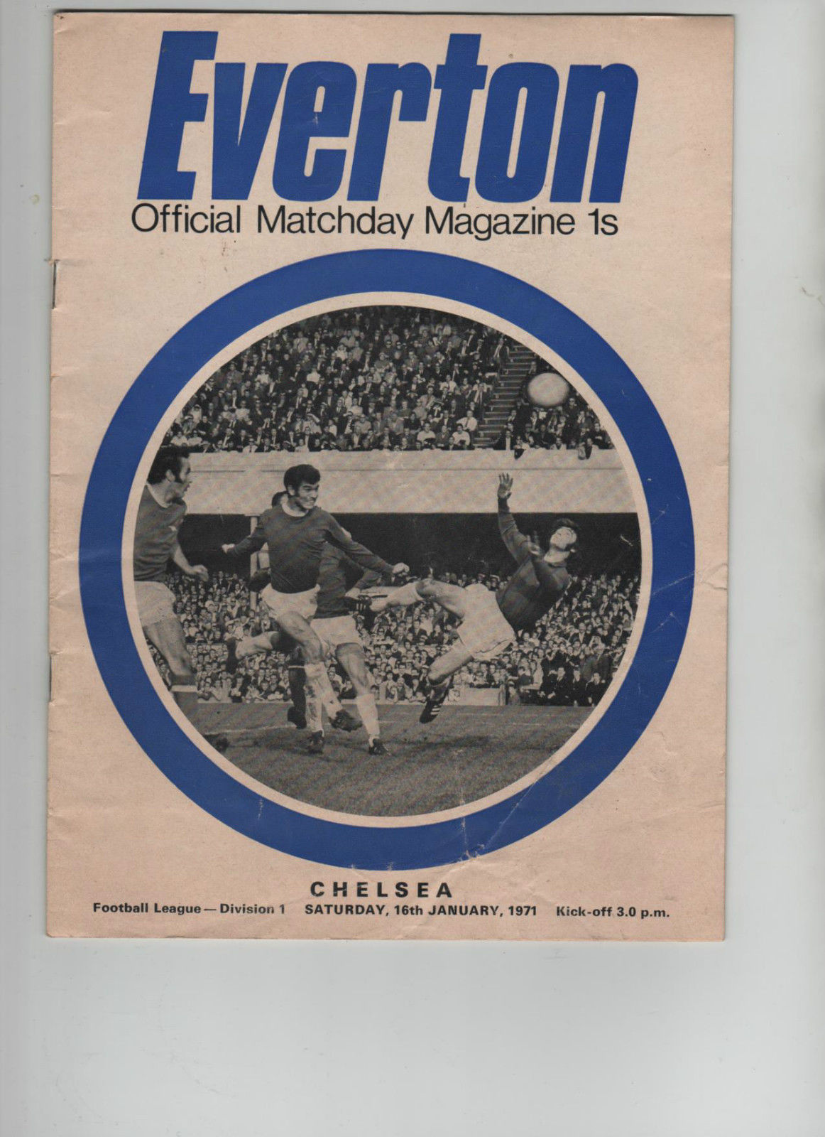 English Football Program: Everton vs. Chelsea (January 16, 1971)