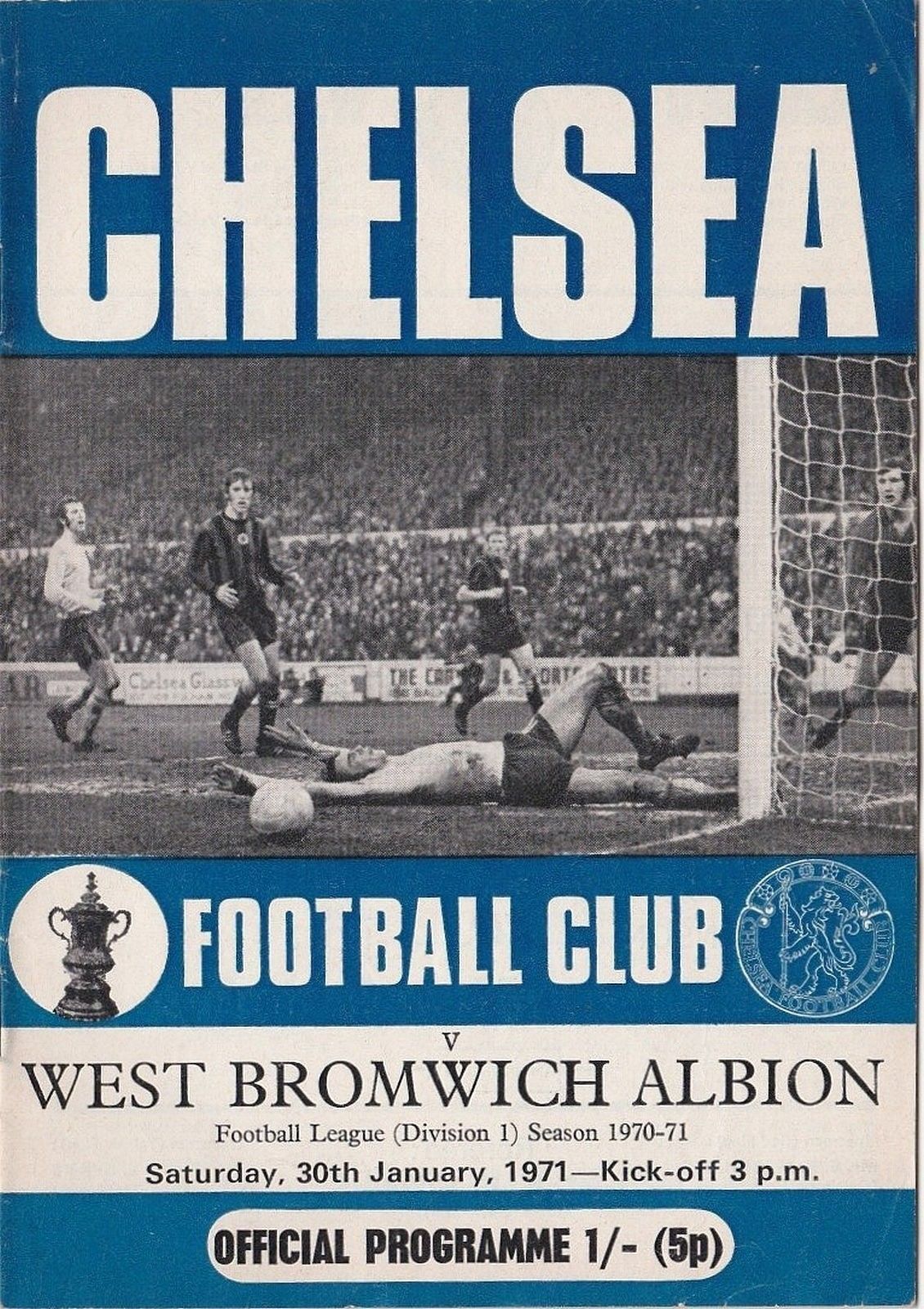 English Football Program: Chelsea vs. West Bromwich Albion (January 30, 1971)