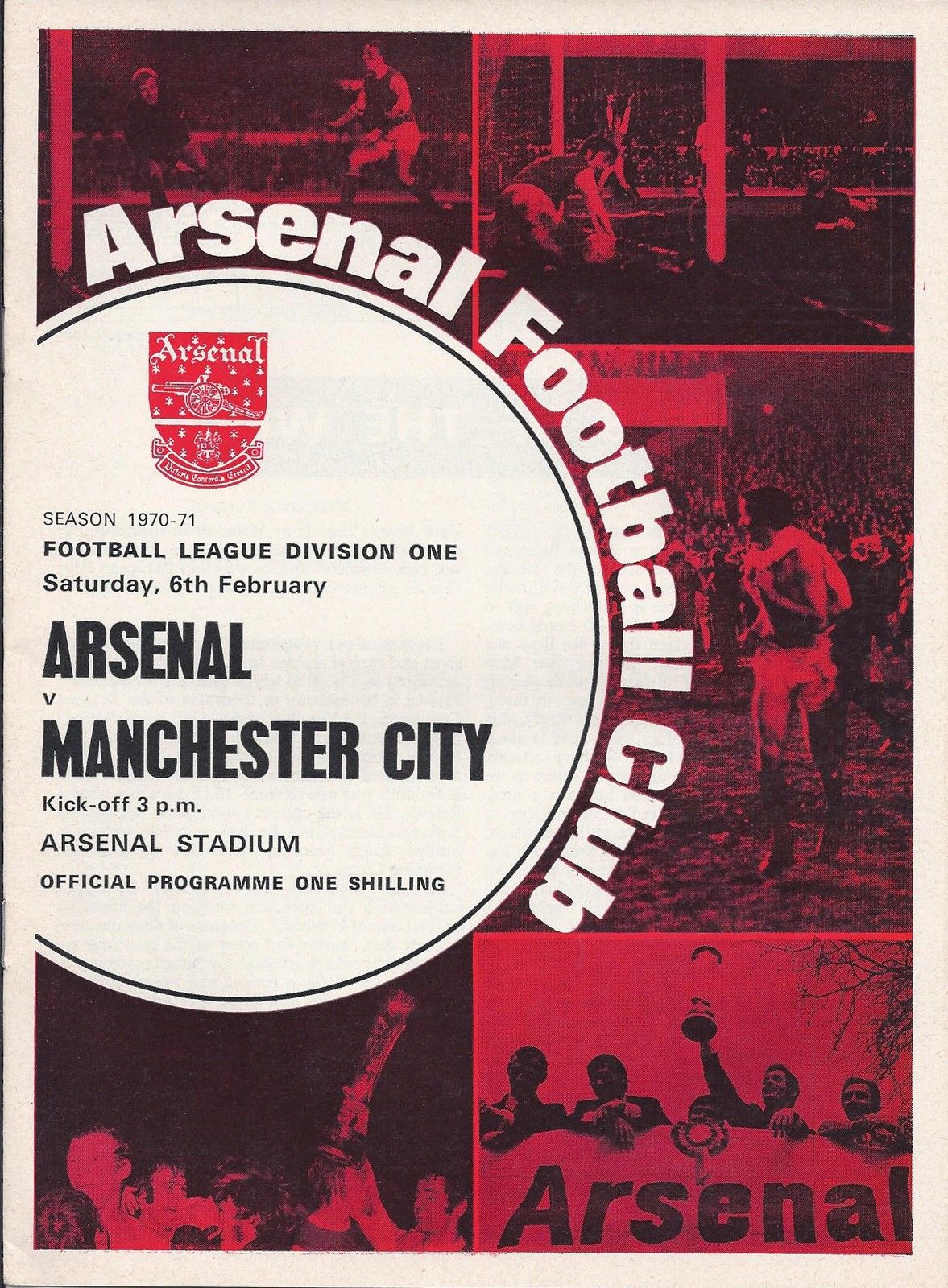 English Football Program: Arsenal vs. Manchester City (February 6, 1971)