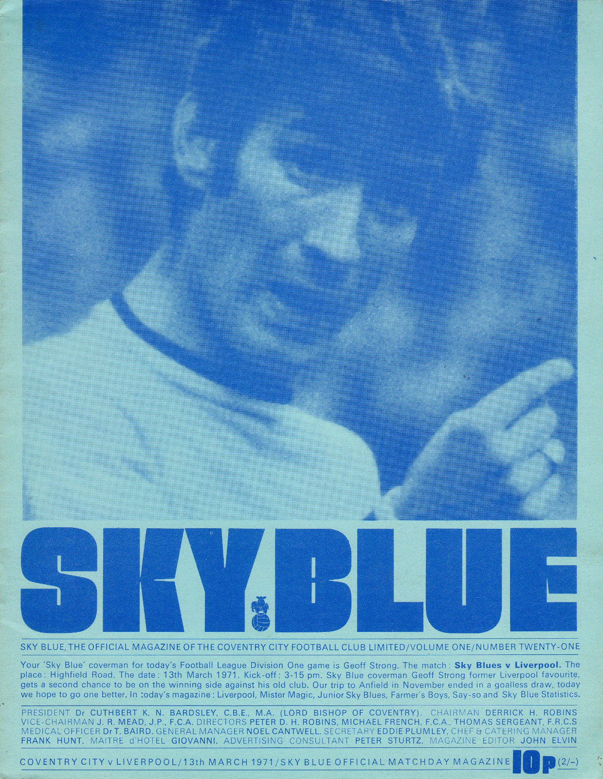 English Football Program: Coventry City vs. Liverpool (March 13, 1971)