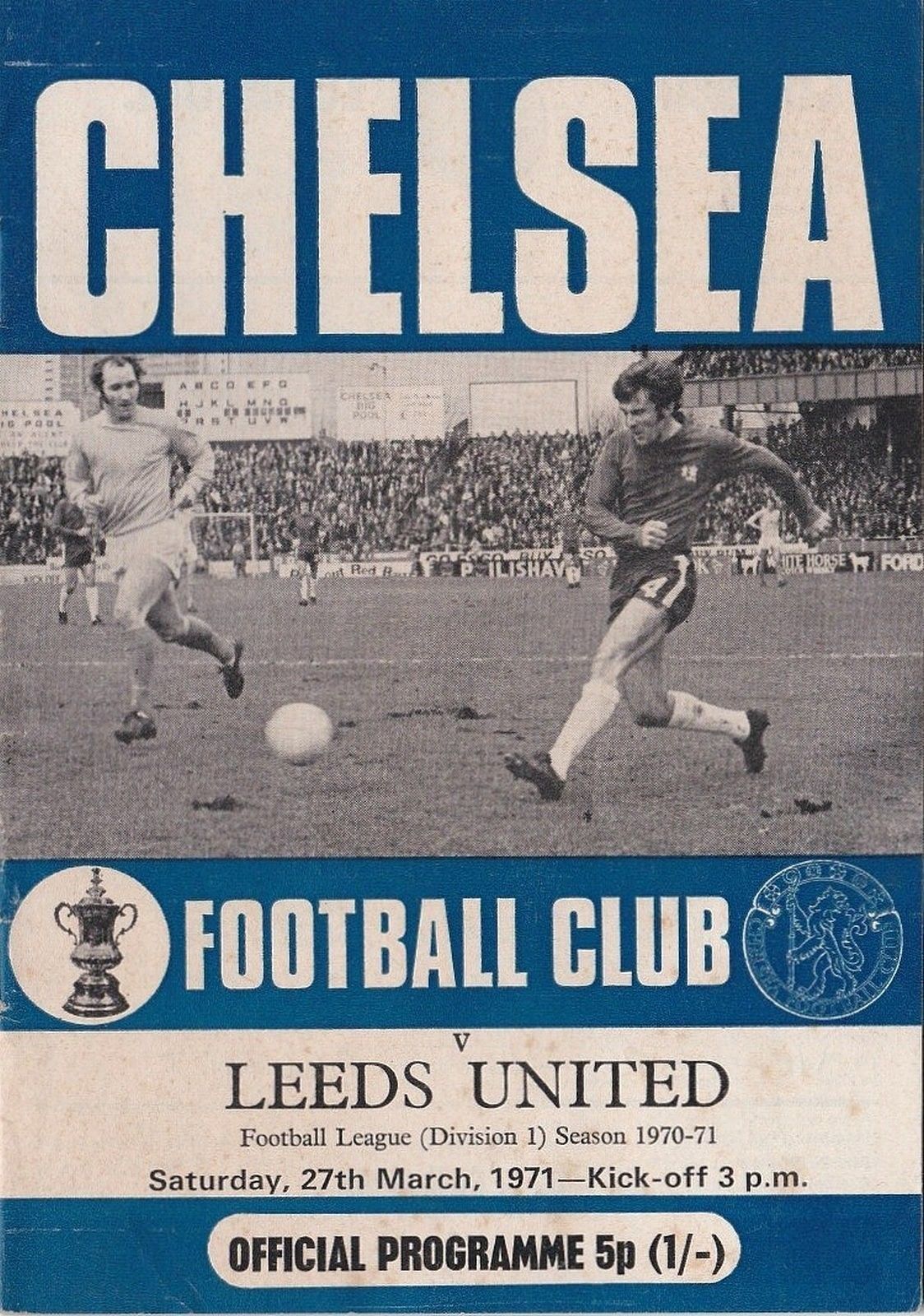 English Football Program: Chelsea vs. Leeds United (March 27, 1971)
