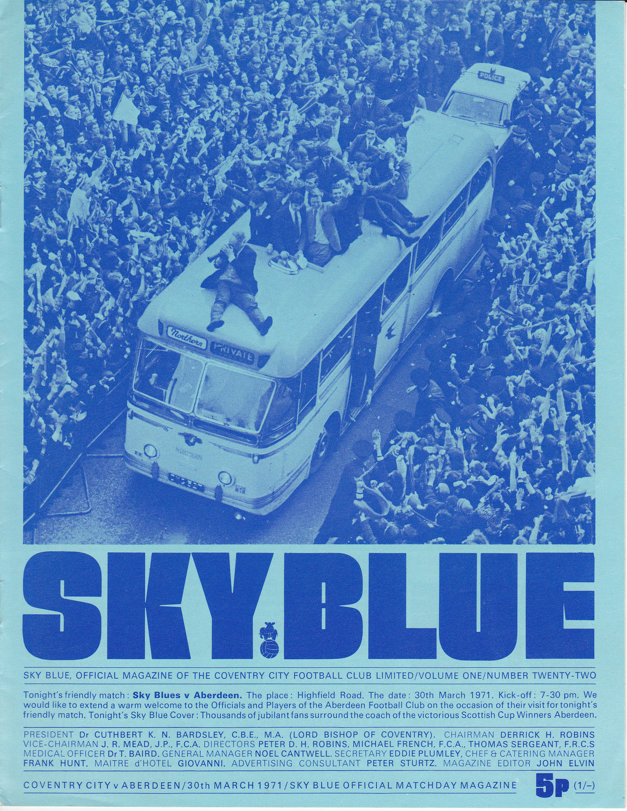 English Football Program: Coventry City vs. Aberdeen (March 30, 1971)