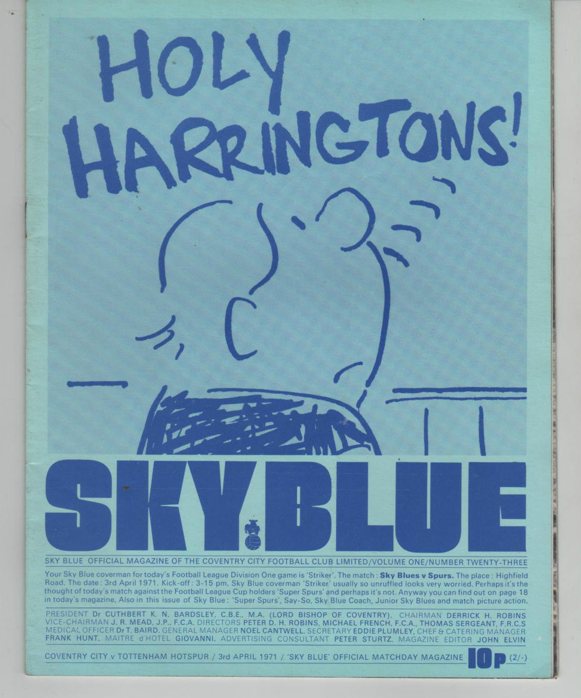 English Football Program: Coventry City vs. Tottenham Hotspur (April 3, 1971)