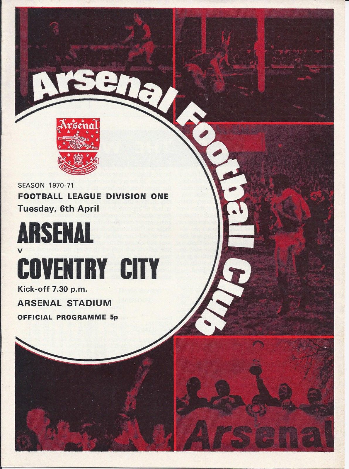 English Football Program: Arsenal vs. Coventry City (April 6, 1971)