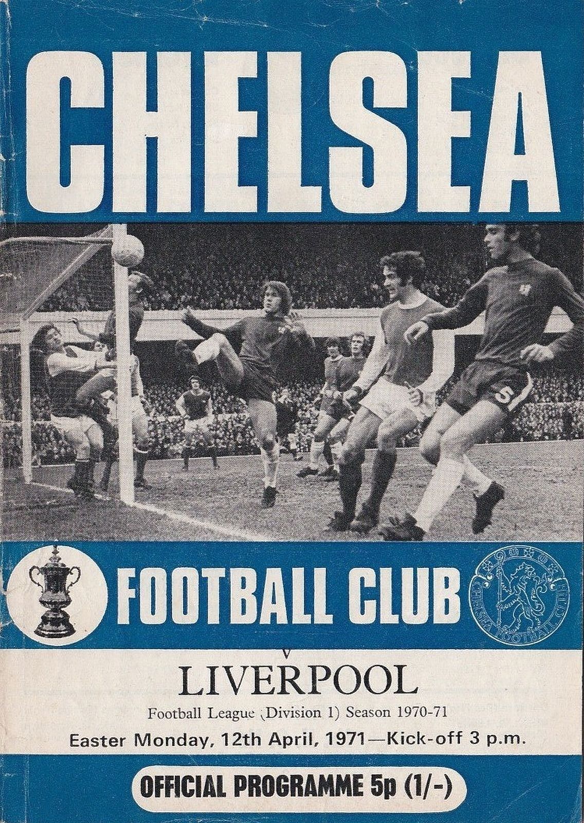 English Football Program: Chelsea vs. Liverpool (April 12, 1971)