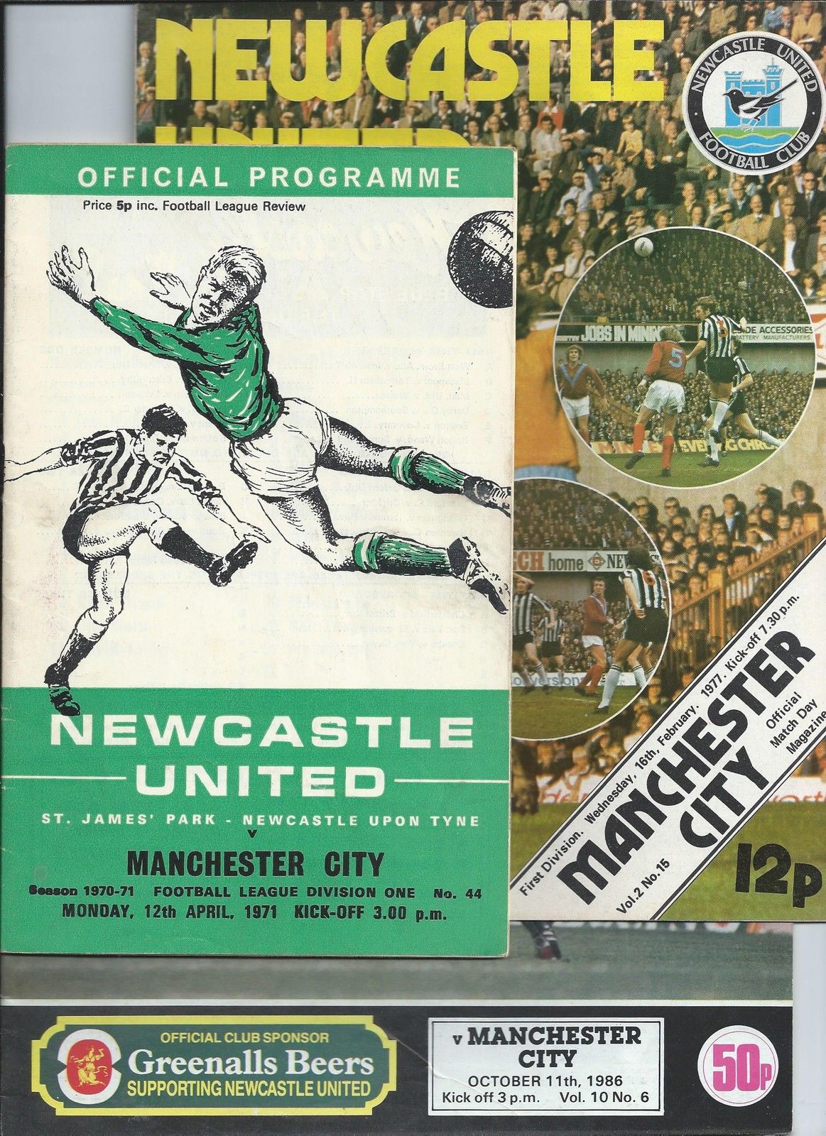 English Football Program: Newcastle United vs. Manchester City (April 12, 1971)