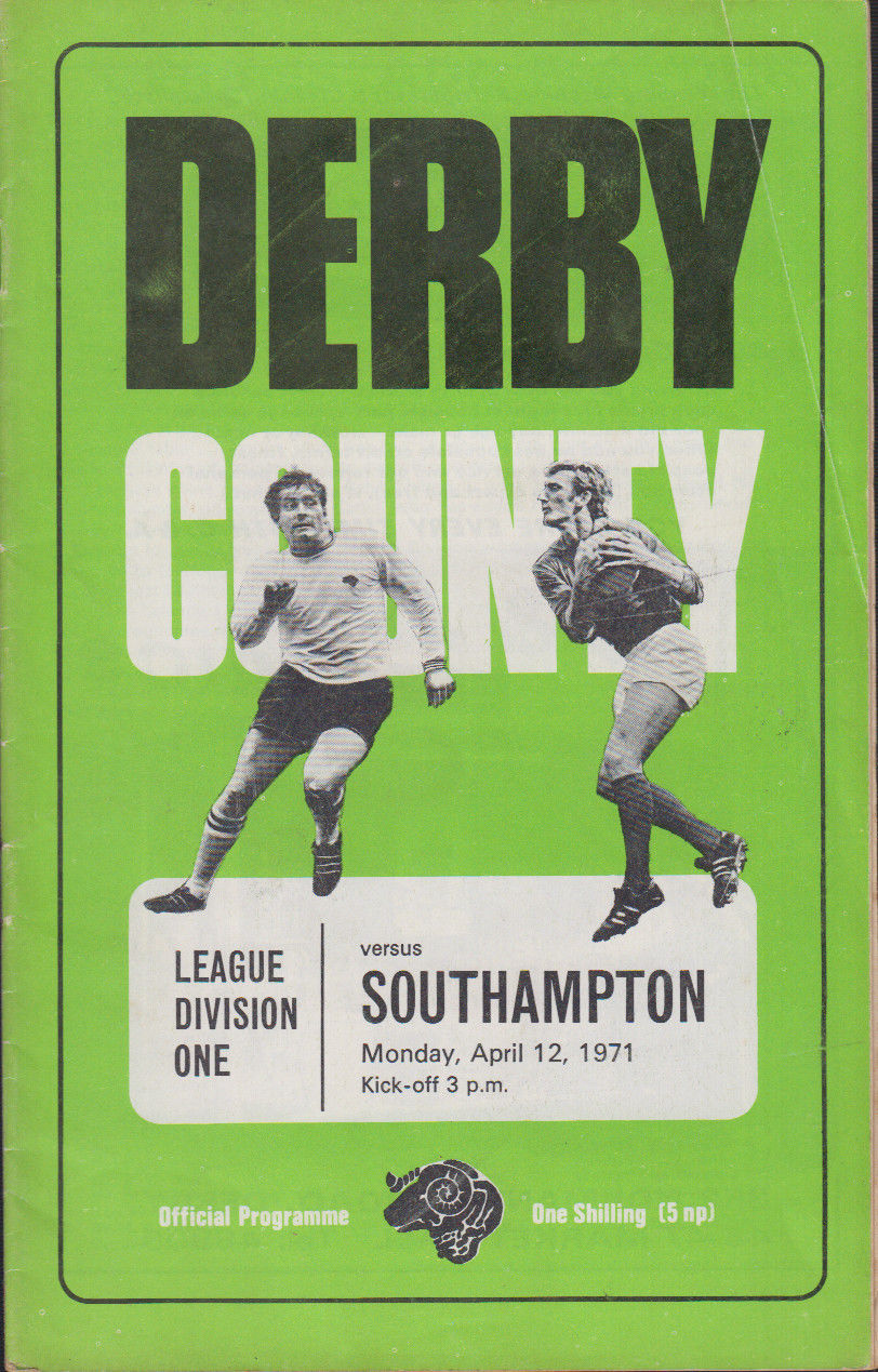 English Football Program: Derby County vs. Southampton (April 12, 1971)