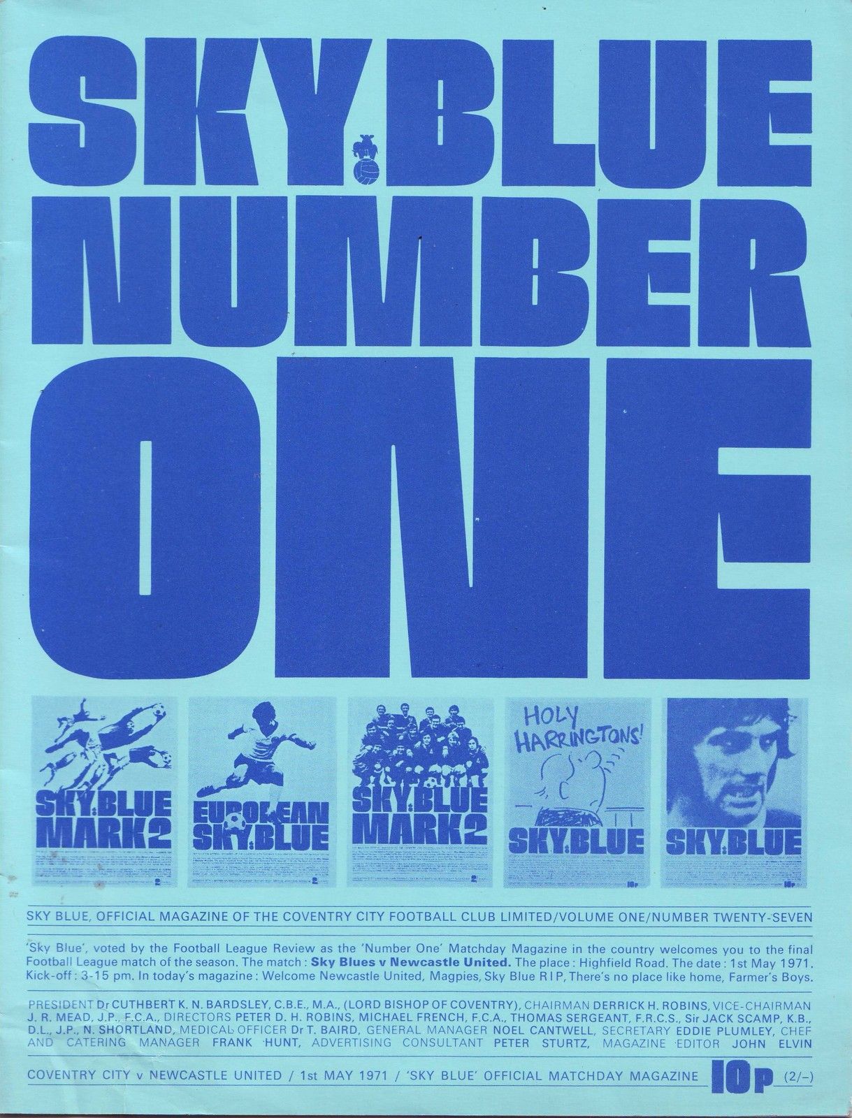 English Football Program: Coventry City vs. Newcastle United (May 1, 1971)