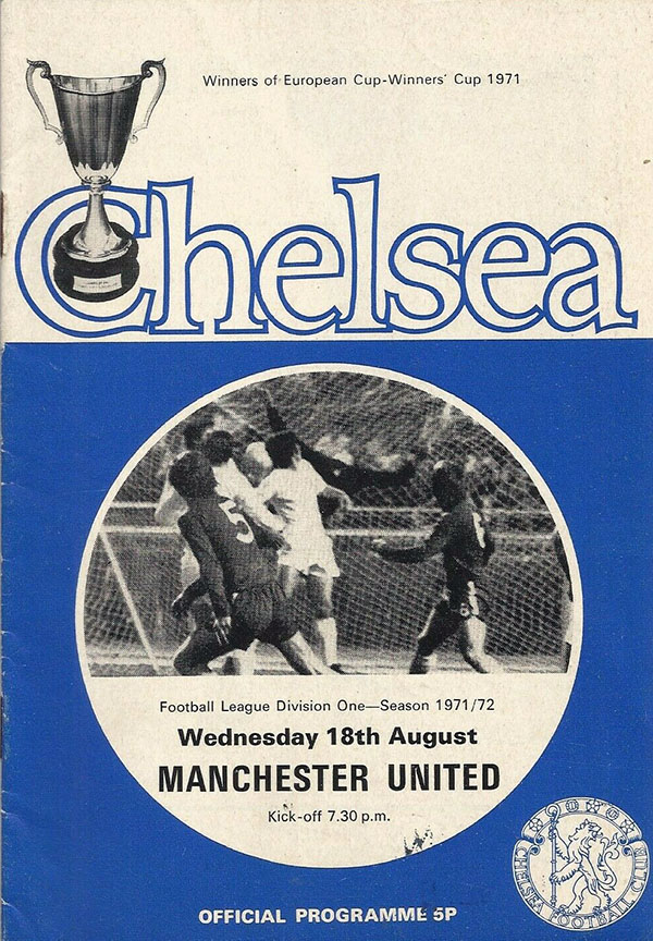 English Football Program: Chelsea vs. Manchester United (August 18, 1971)