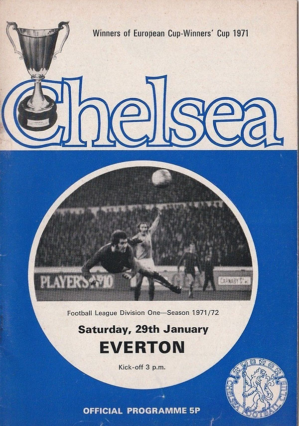 English Football Program: Chelsea vs. Everton (January 29, 1972)