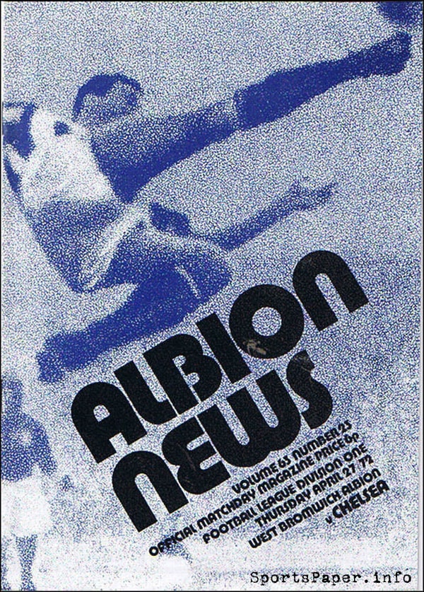 English Football Program: West Bromwich Albion vs. Chelsea (April 27, 1972)