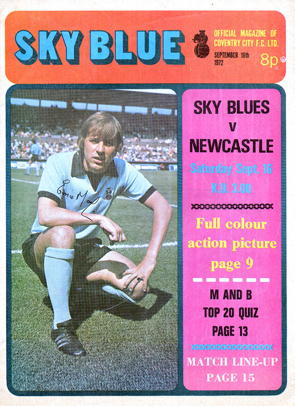 English Football Program: Coventry City vs. Newcastle United (September 16, 1972)