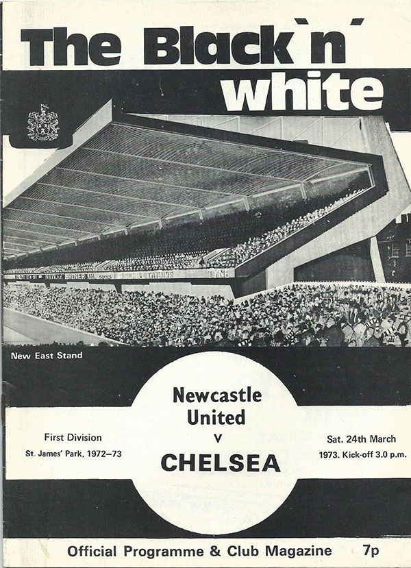 English Football Program: Newcastle United vs. Chelsea (March 24, 1973)